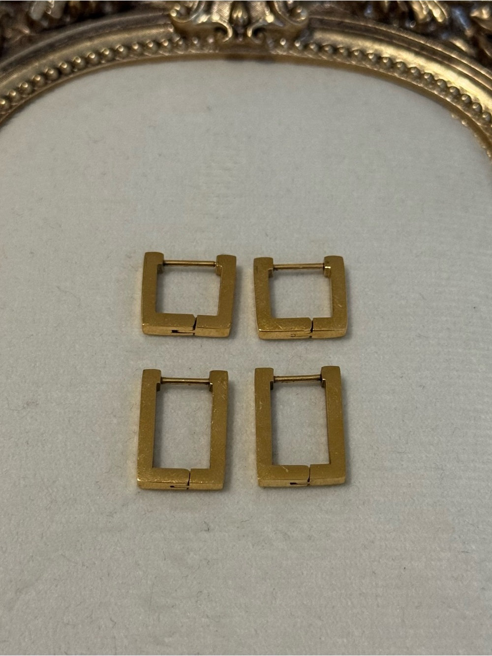 Minimalist Geometric Square Box and Rectangle 2 Pack Earrings Set